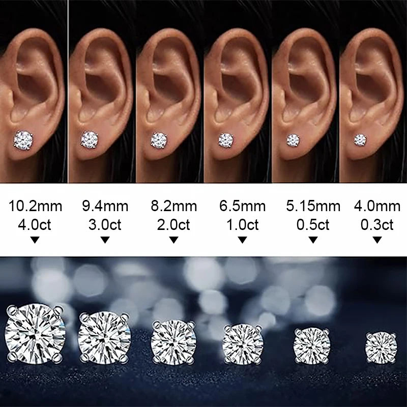 Lab Diamond Stud Earrings in 14K White Gold - Customizable & Certified