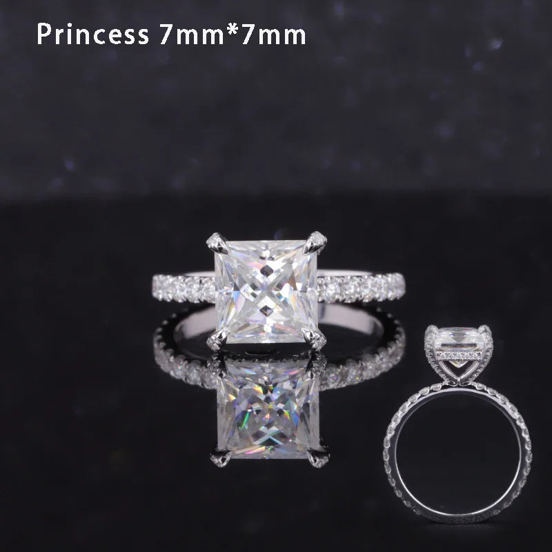 2-3.5ct Moissanite Half Eternity 14k Solid Yellow/White Gold Rings