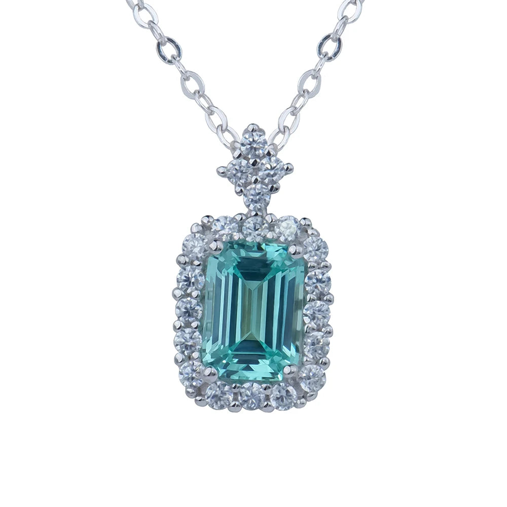 Paraiba S925 Sterling Silver Pendant Necklace