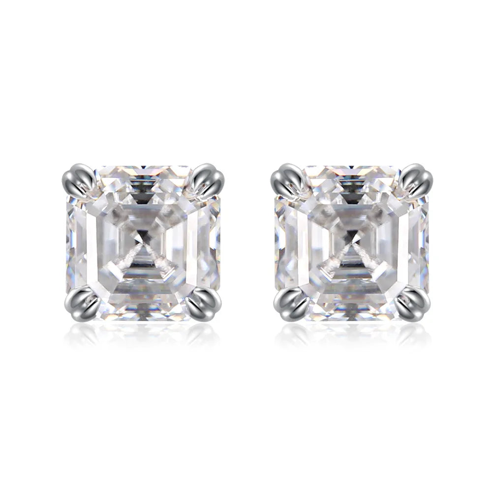 1ct Moissanite Earrings in Gold-Plated/Platinum-Plated 925 Sterling Silver