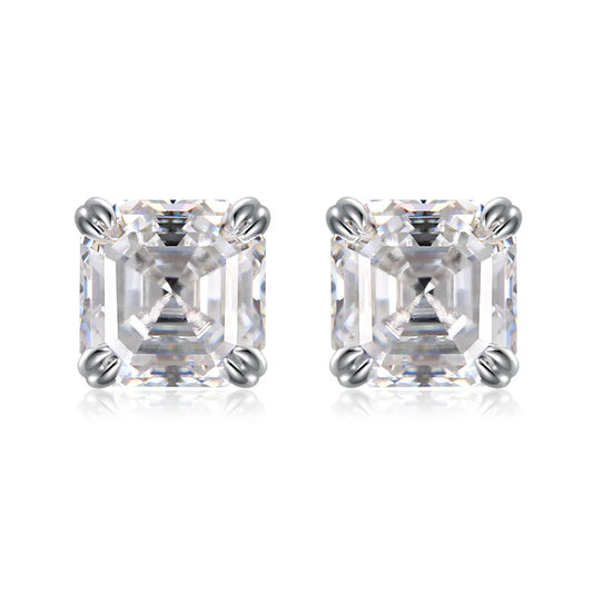 1ct Moissanite Earrings in Gold-Plated/Platinum-Plated 925 Sterling Silver