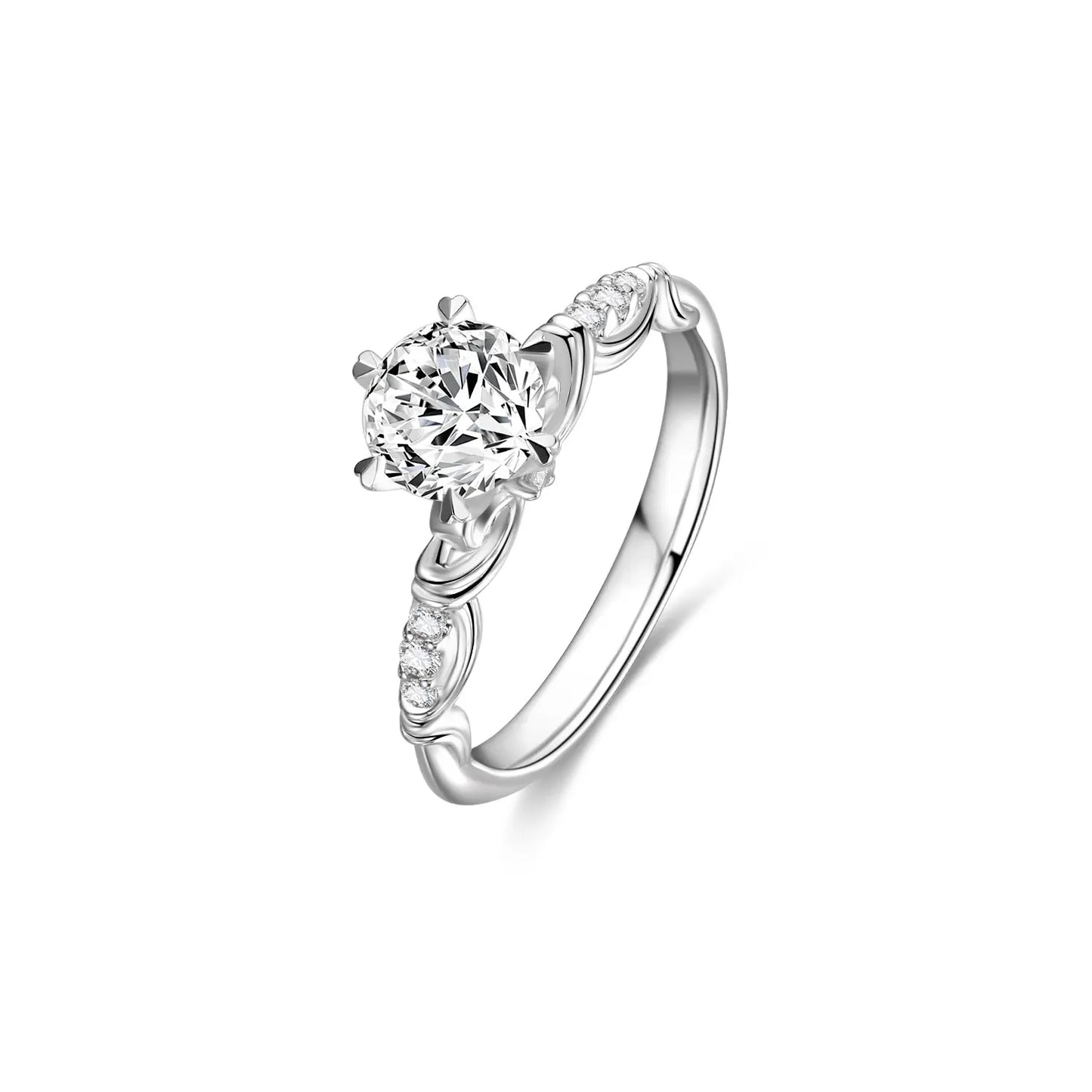 1.2-2.4ct Round Cut VVS1 Diamond in 18K Solid White Gold