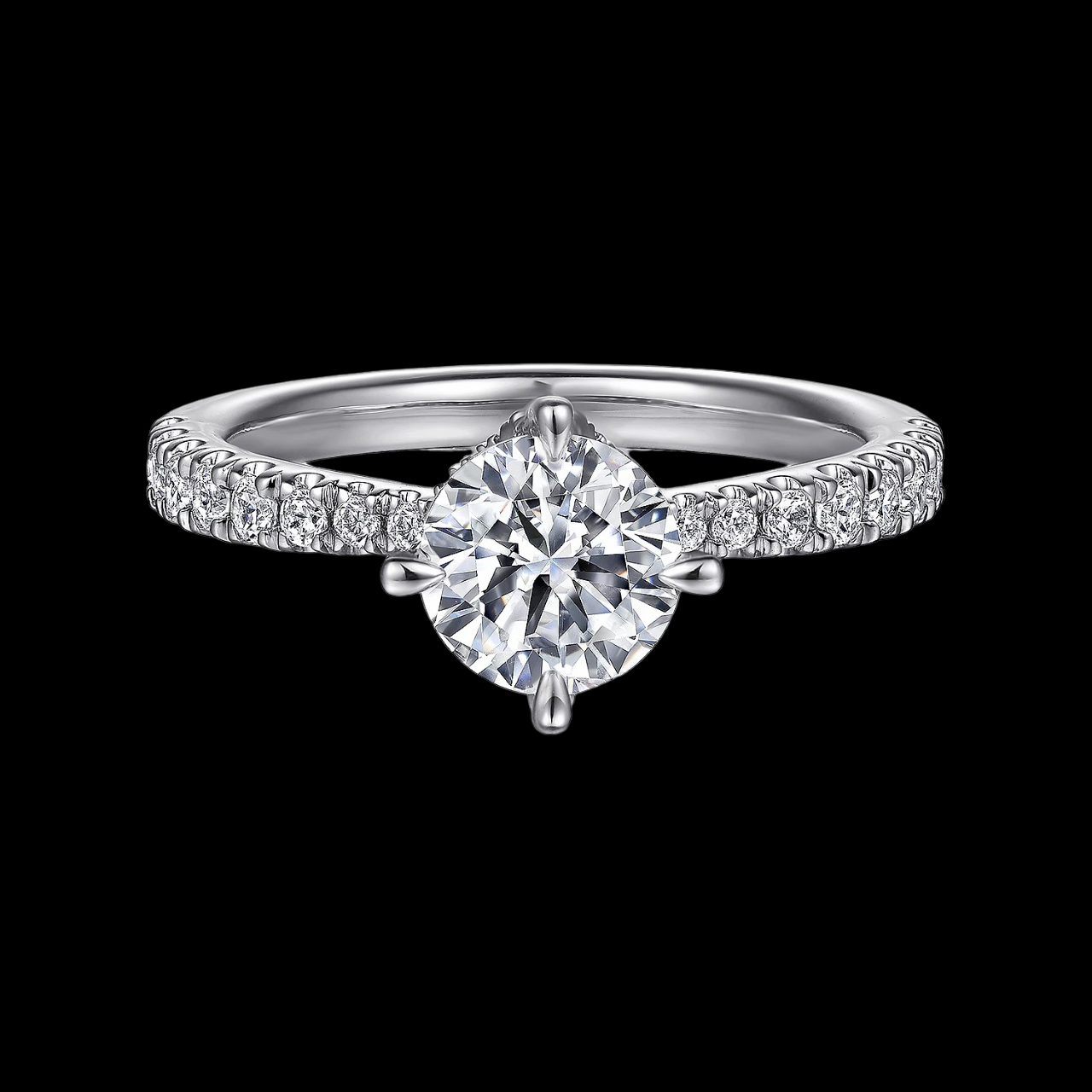 1 carat Diamond CROWN 10k white gold ring