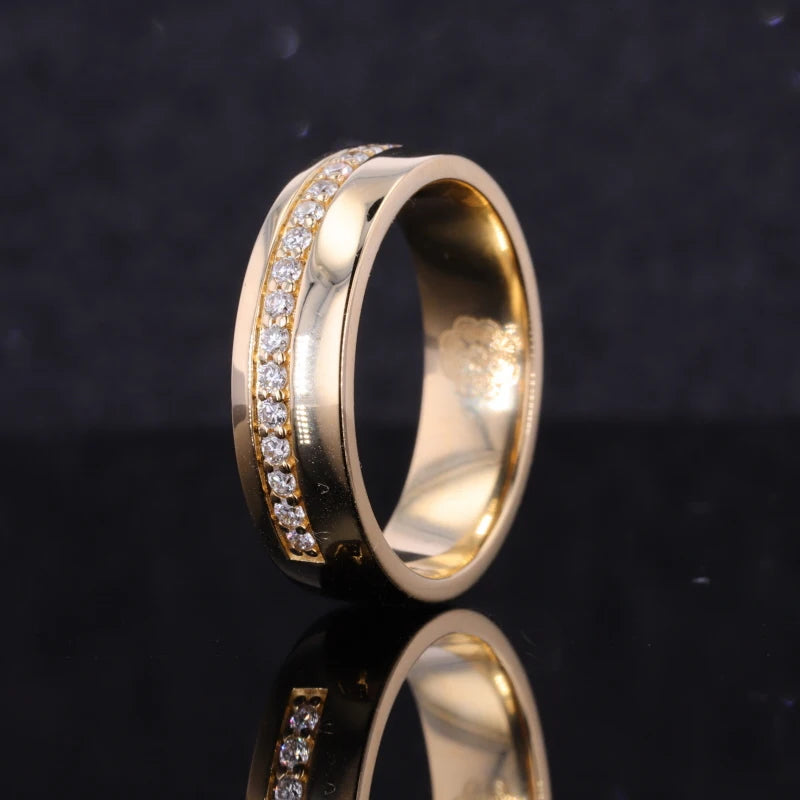 5mm Solid Band Men's Diamond Ring in 14K Yellow Gold