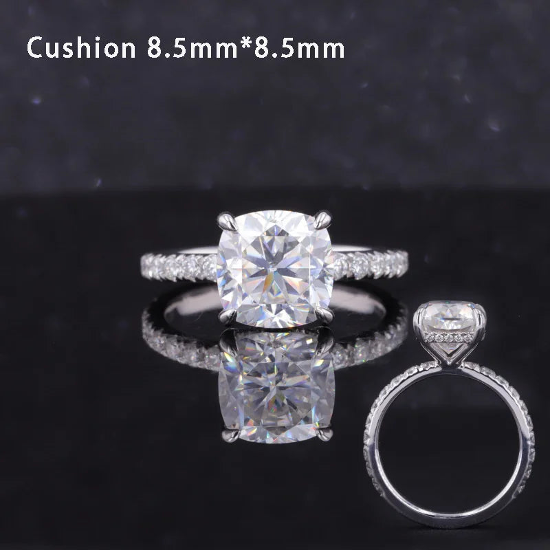 2-3.5ct Moissanite Half Eternity 14k Solid Yellow/White Gold Rings