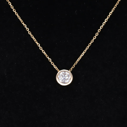 3mm Bezel-Set Diamond Pendant Necklace in 14K Yellow Gold