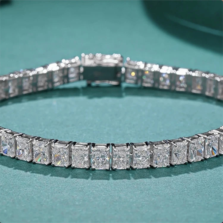 Radiant Diamond 14k Gold Tennis Bracelet/Chain