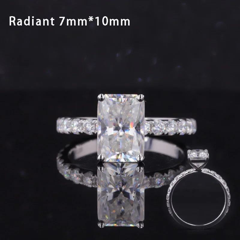 2-3.5ct Moissanite Half Eternity 14k Solid Yellow/White Gold Rings