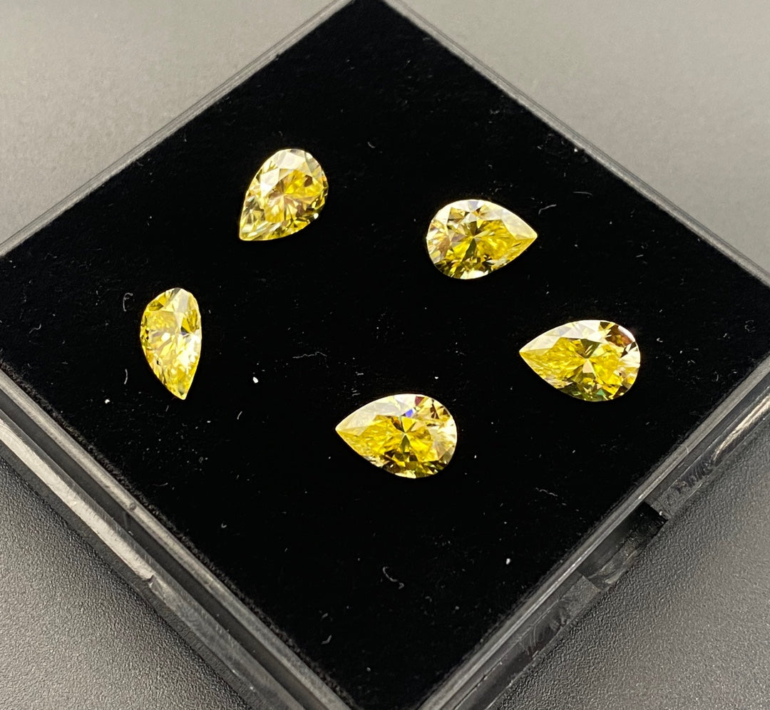 Pear, Oval, Asscher, Marquise, Radiant, Emerald, Princess, Round Yellow Moissanite Loose Stones