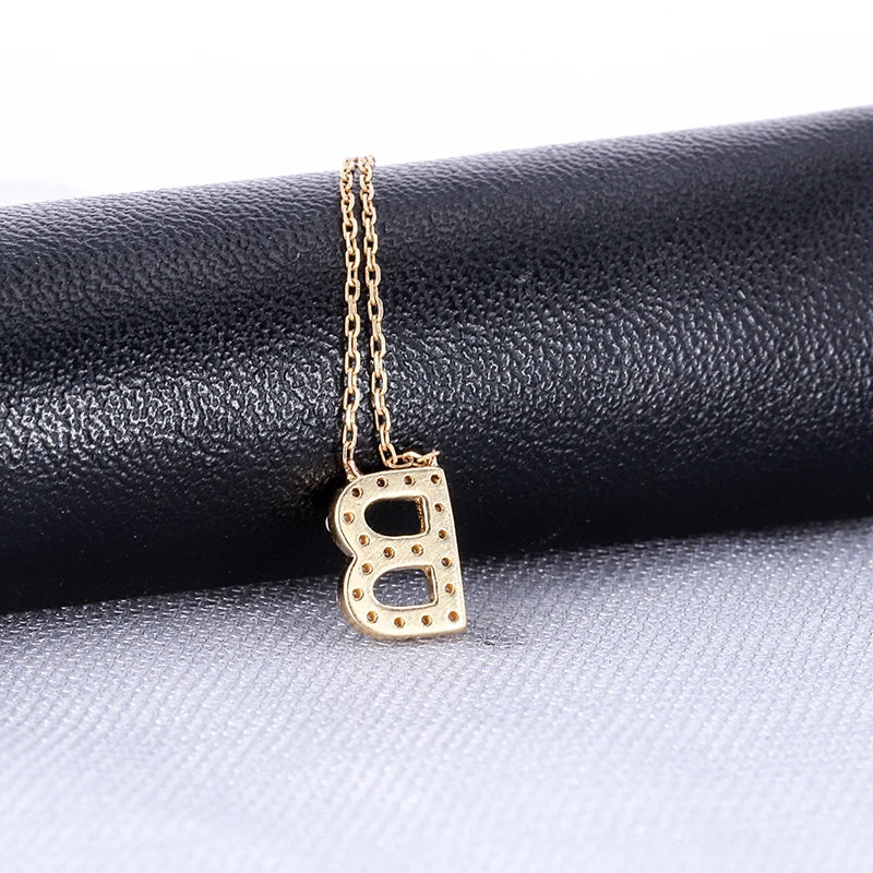 26-Letter Lab Grown Diamond Pendant Necklace in 14k White/Yellow Gold