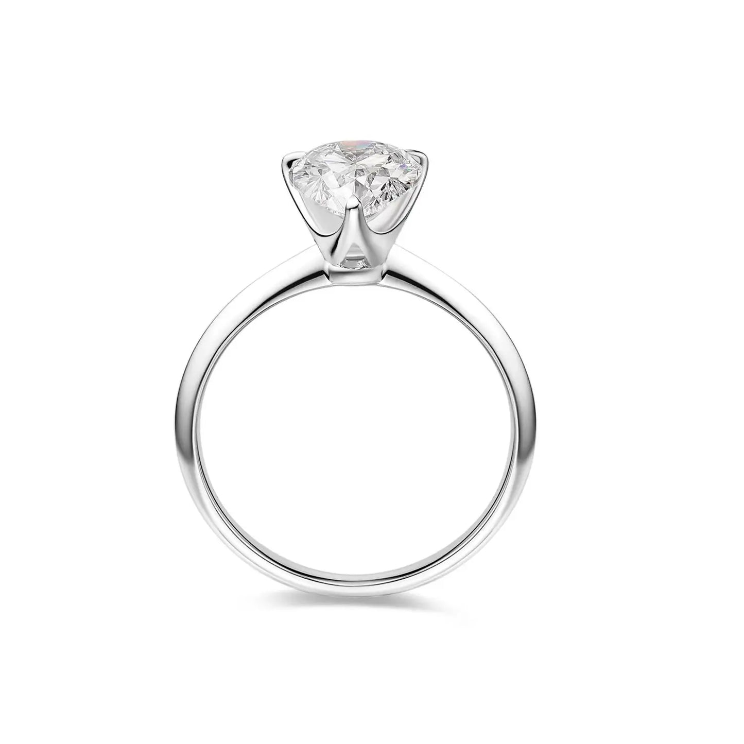 1.1-3.1ct Pear Cut Solitaire VVS1 Diamond Ring in 18K White Gold