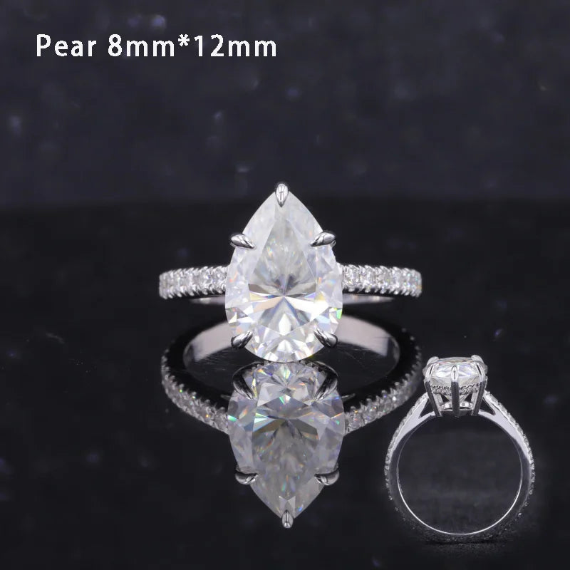 2-3.5ct Moissanite Half Eternity 14k Solid Yellow/White Gold Rings