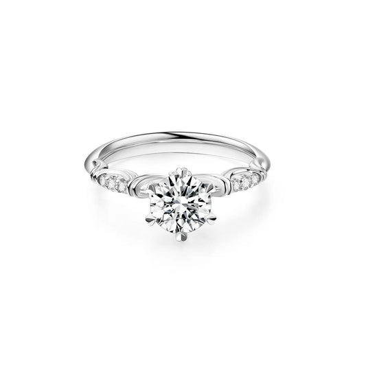 1.2-2.4ct Round Cut VVS1 Diamond in 18K Solid White Gold