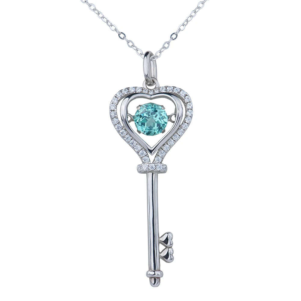 Paraiba S925 Sterling Silver Pendant Necklace