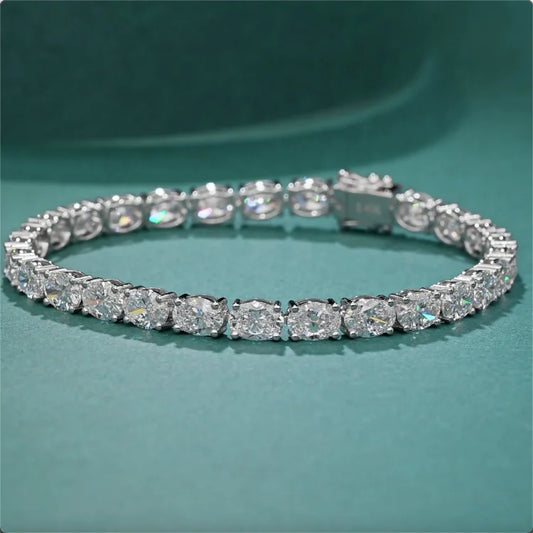 Oval Diamond 14k Gold Tennis Bracelet/Chain