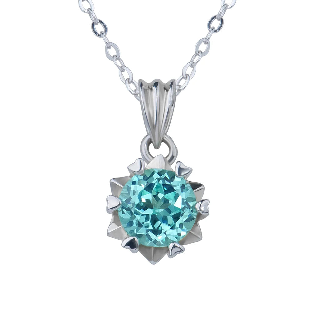 Paraiba S925 Sterling Silver Pendant Necklace