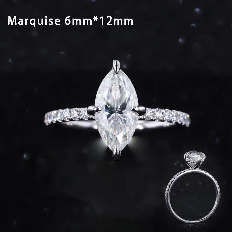 2-3.5ct Moissanite Half Eternity 14k Solid Yellow/White Gold Rings