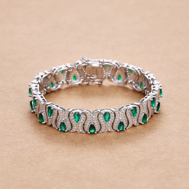 VVS  Gemstone Bracelet in Platinum-Plated 925 Sterling Silver Bracelet