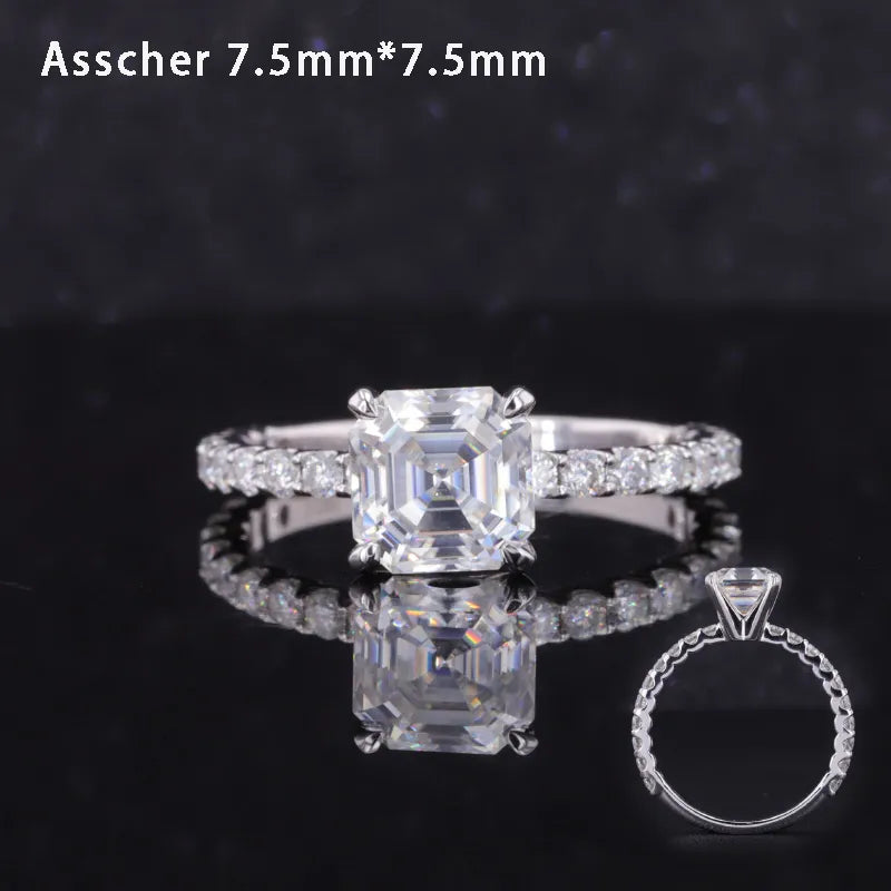 2-3.5ct Moissanite Half Eternity 14k Solid Yellow/White Gold Rings