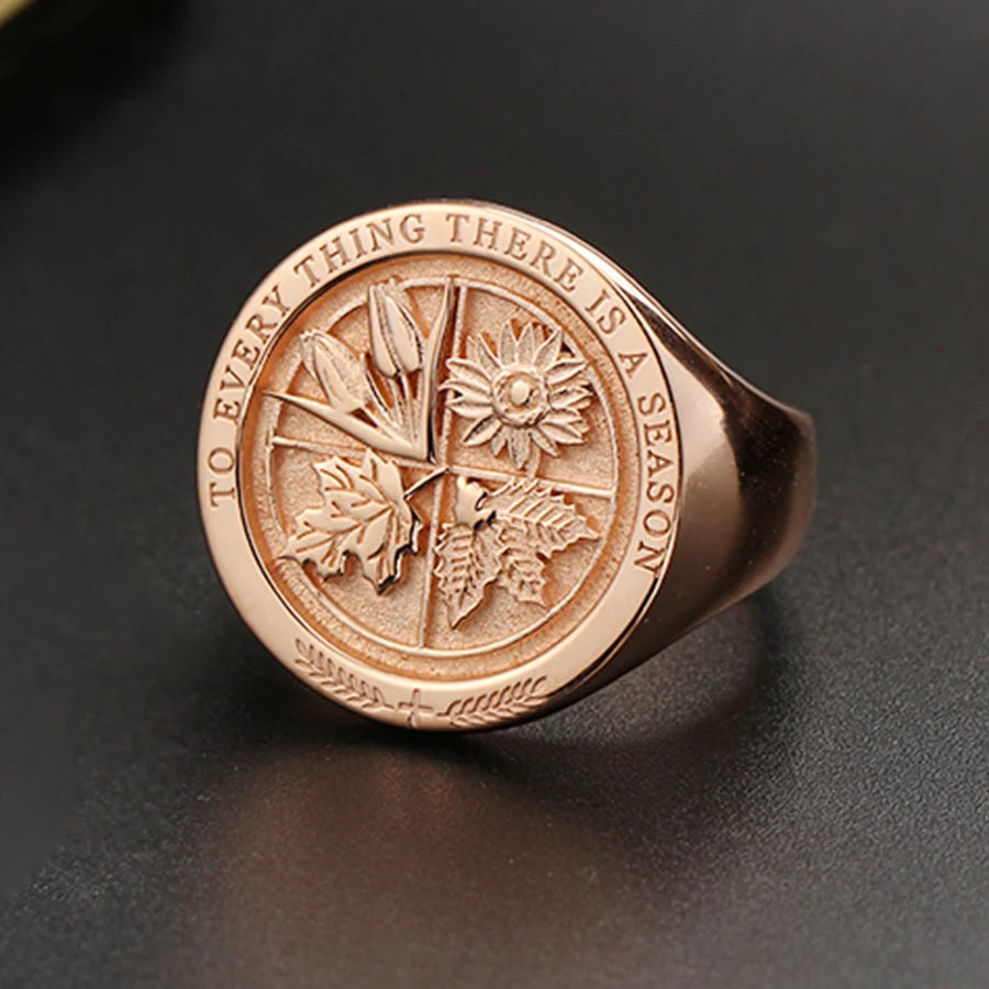 Four Seasons Ring in 14K Solid Yellow/White/Rose Gold