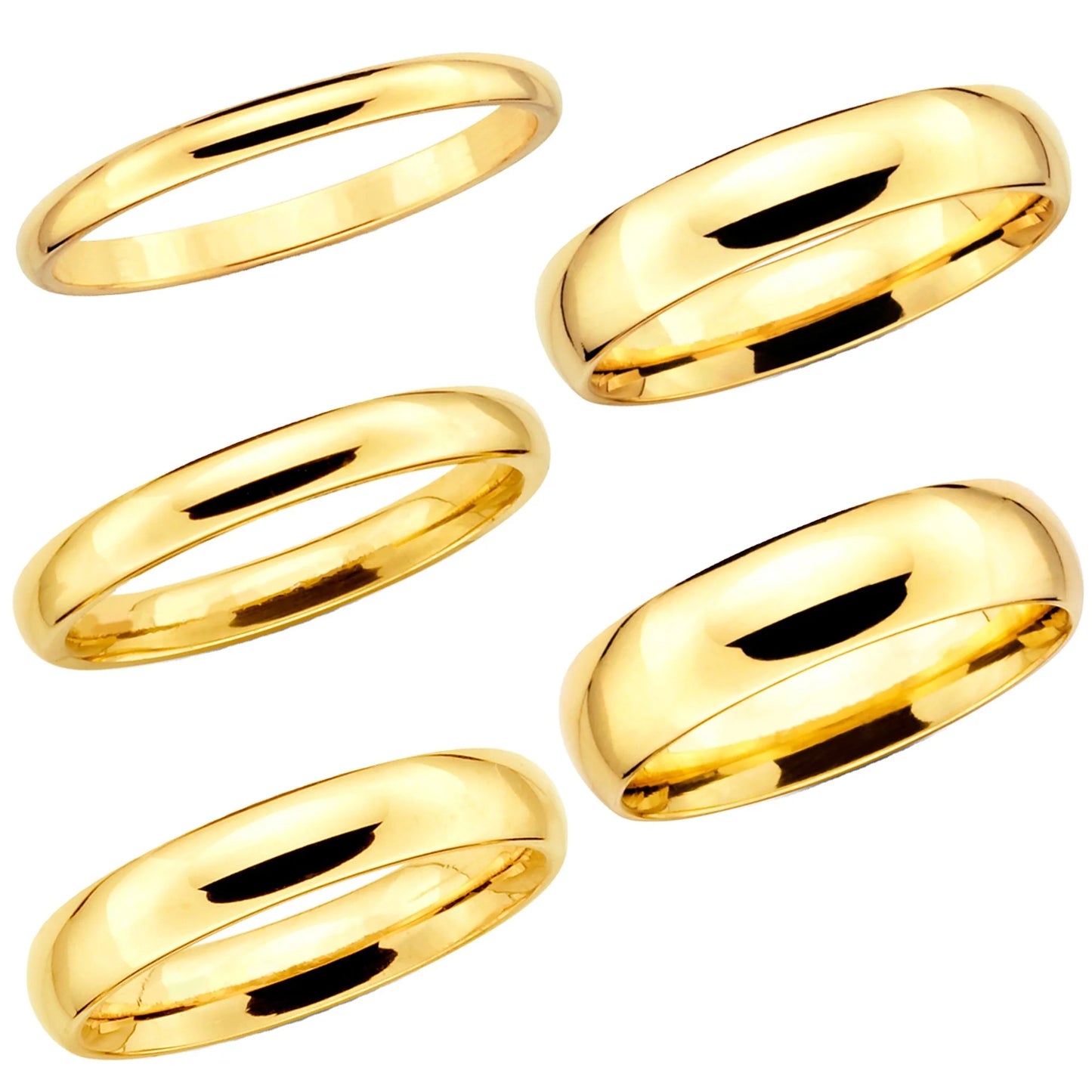 Men's and Women's Wedding Band Ring in 14K Solid Yellow/White/Rose Gold