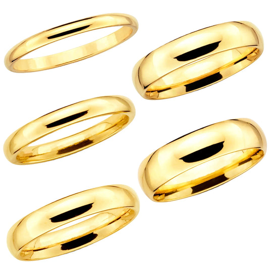 Men's and Women's Wedding Band Ring in 14K Solid Yellow/White/Rose Gold