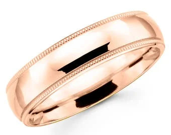 Men's and Women's Wedding Band Ring in 14K Solid Yellow/White/Rose Gold