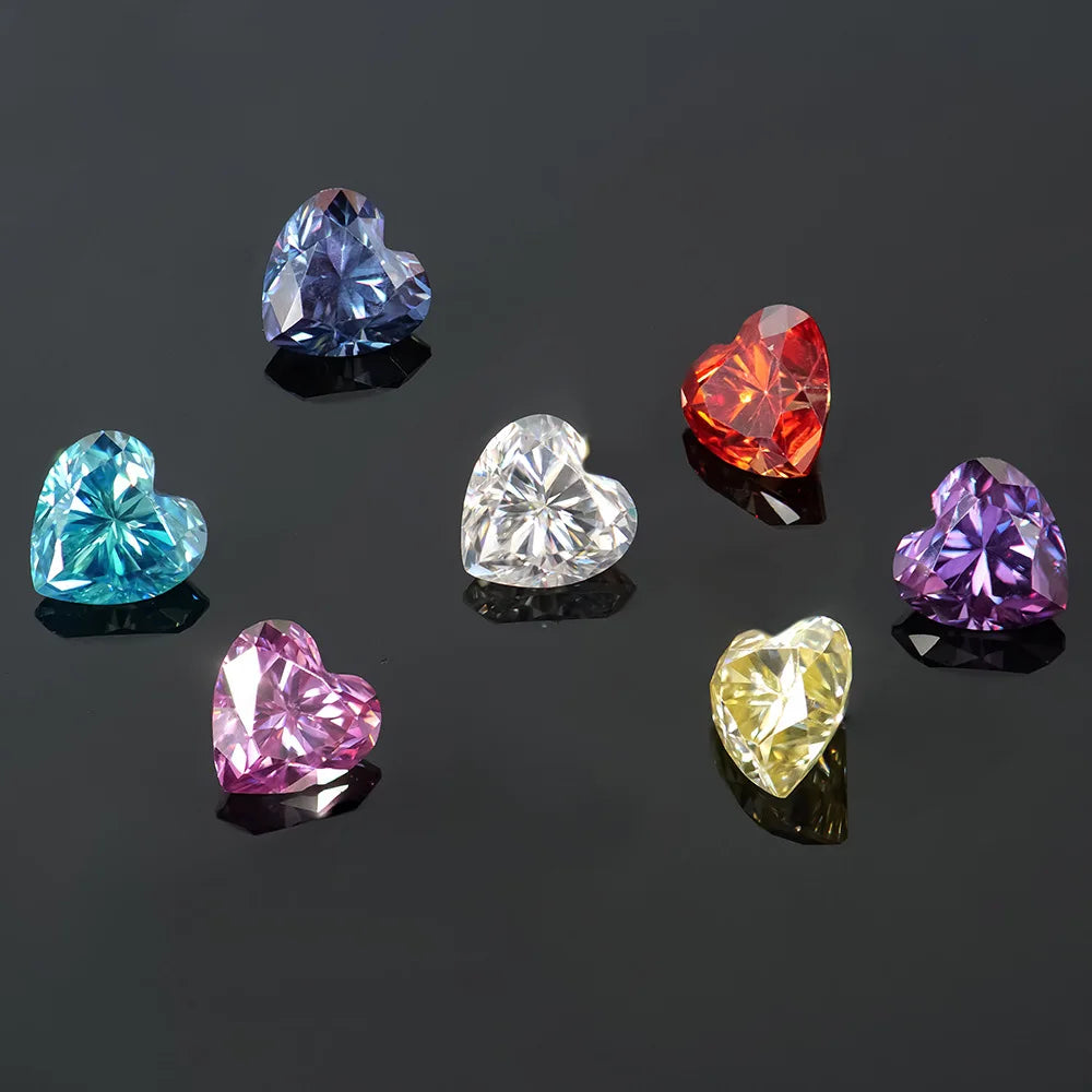 Colored Heart-Shaped Moissanite Loose Stone - Luther's Diamonds