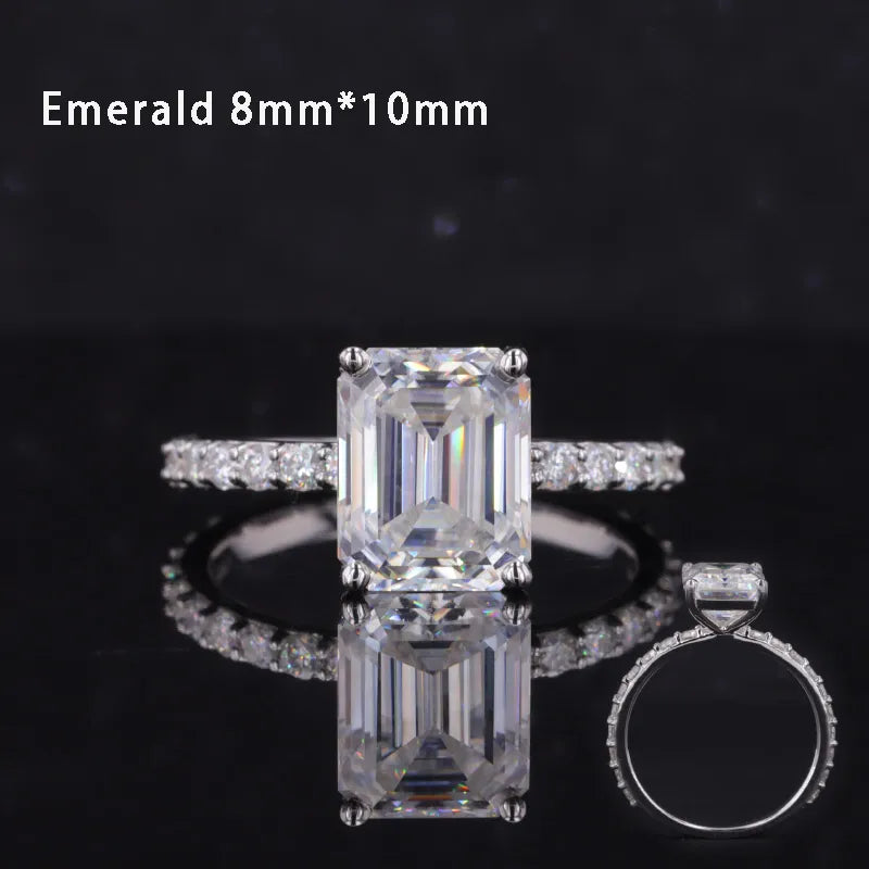 2-3.5ct Moissanite Half Eternity 14k Solid Yellow/White Gold Rings