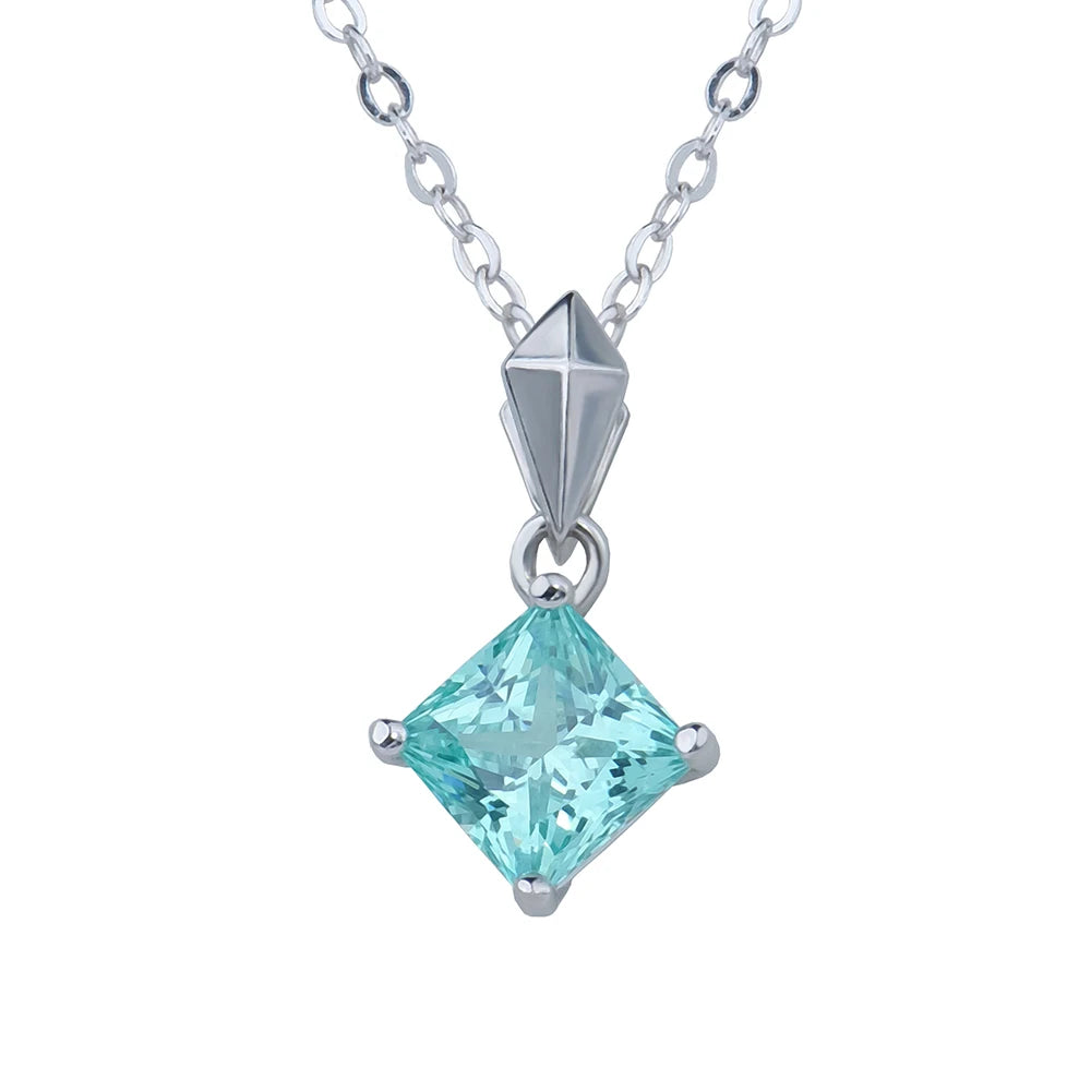 Paraiba S925 Sterling Silver Pendant Necklace