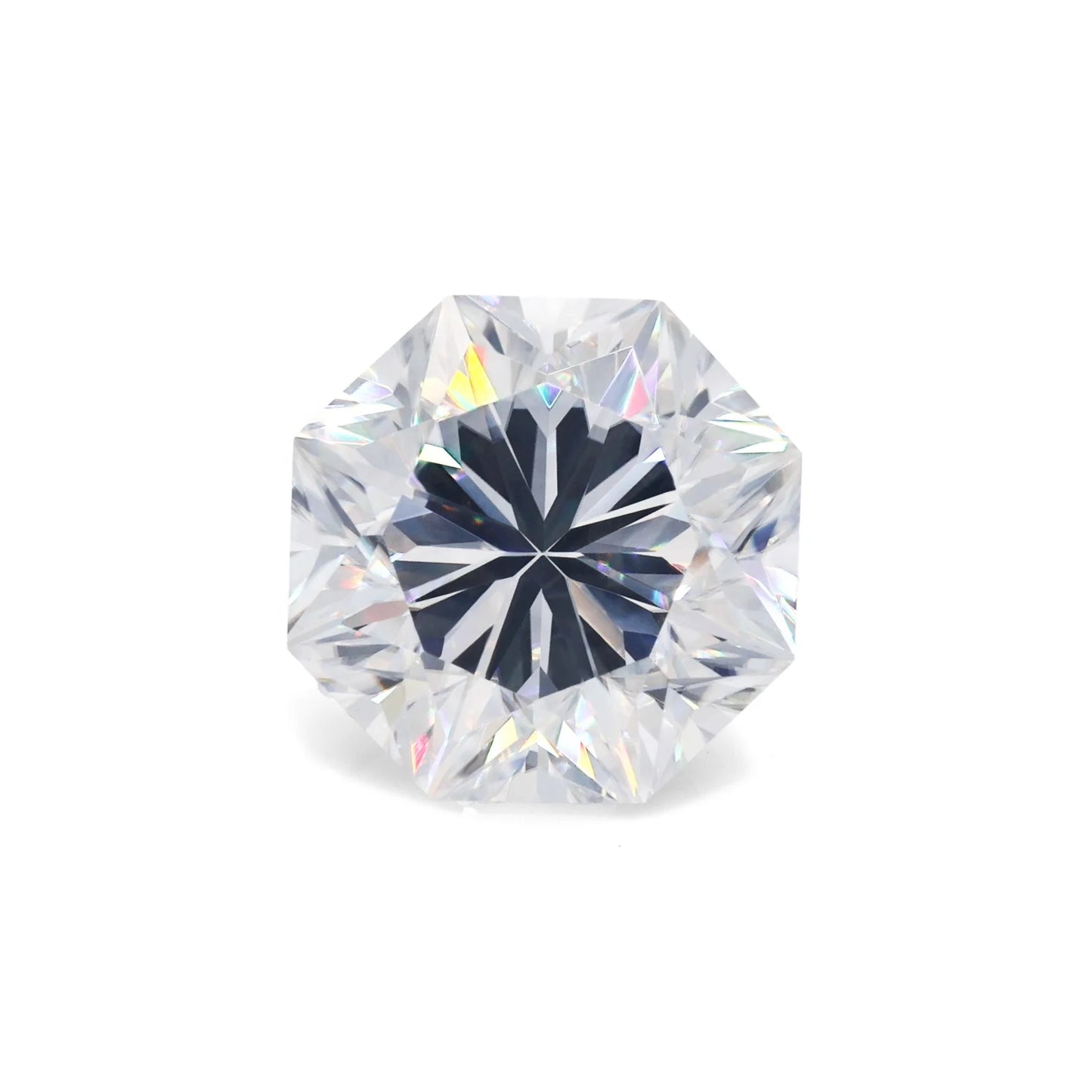 Flower Cut Octagon Shape Moissanite Loose Stone - Luther's Diamonds