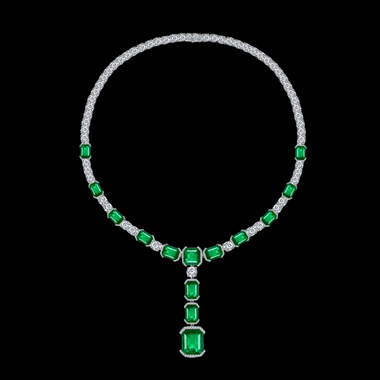 Customized 28.65ct Emerald Chain