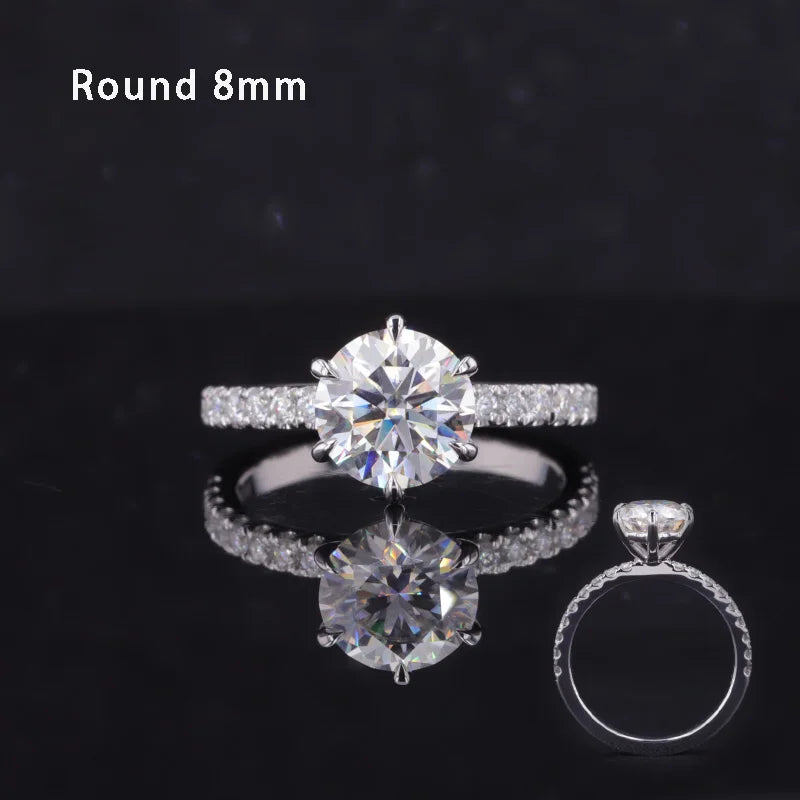 2-3.5ct Moissanite Half Eternity 14k Solid Yellow/White Gold Rings