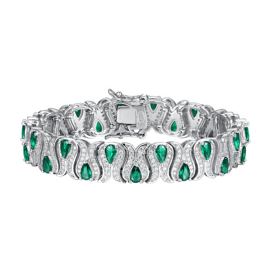 VVS  Gemstone Bracelet in Platinum-Plated 925 Sterling Silver Bracelet