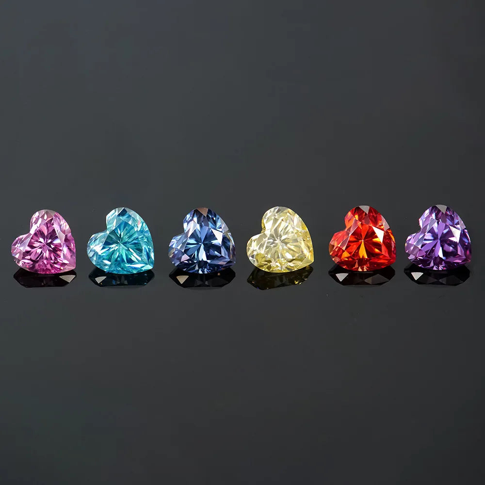 Colored Heart-Shaped Moissanite Loose Stone - Luther's Diamonds