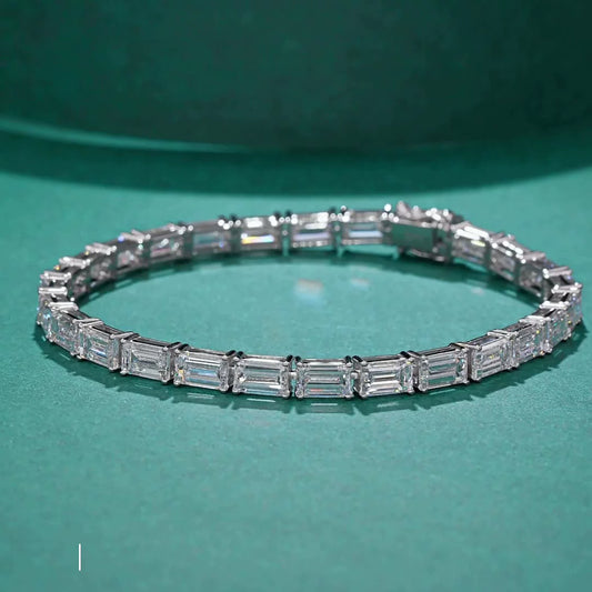 Emerald Diamond 14k Gold Tennis Bracelet/Chain